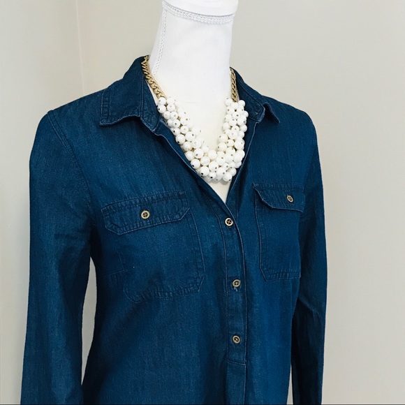 Old Navy Chambray Shirt Dress - Picture 2 of 7